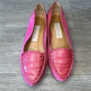 Vintage Nordstrom Pink Eel Skin Loafers Flats Women 6.5 Taiwan